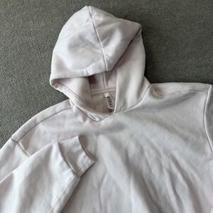 Skims Cotton Fleece Pullover Hoodie Sweatshirt Barley Pink Woman's Size M